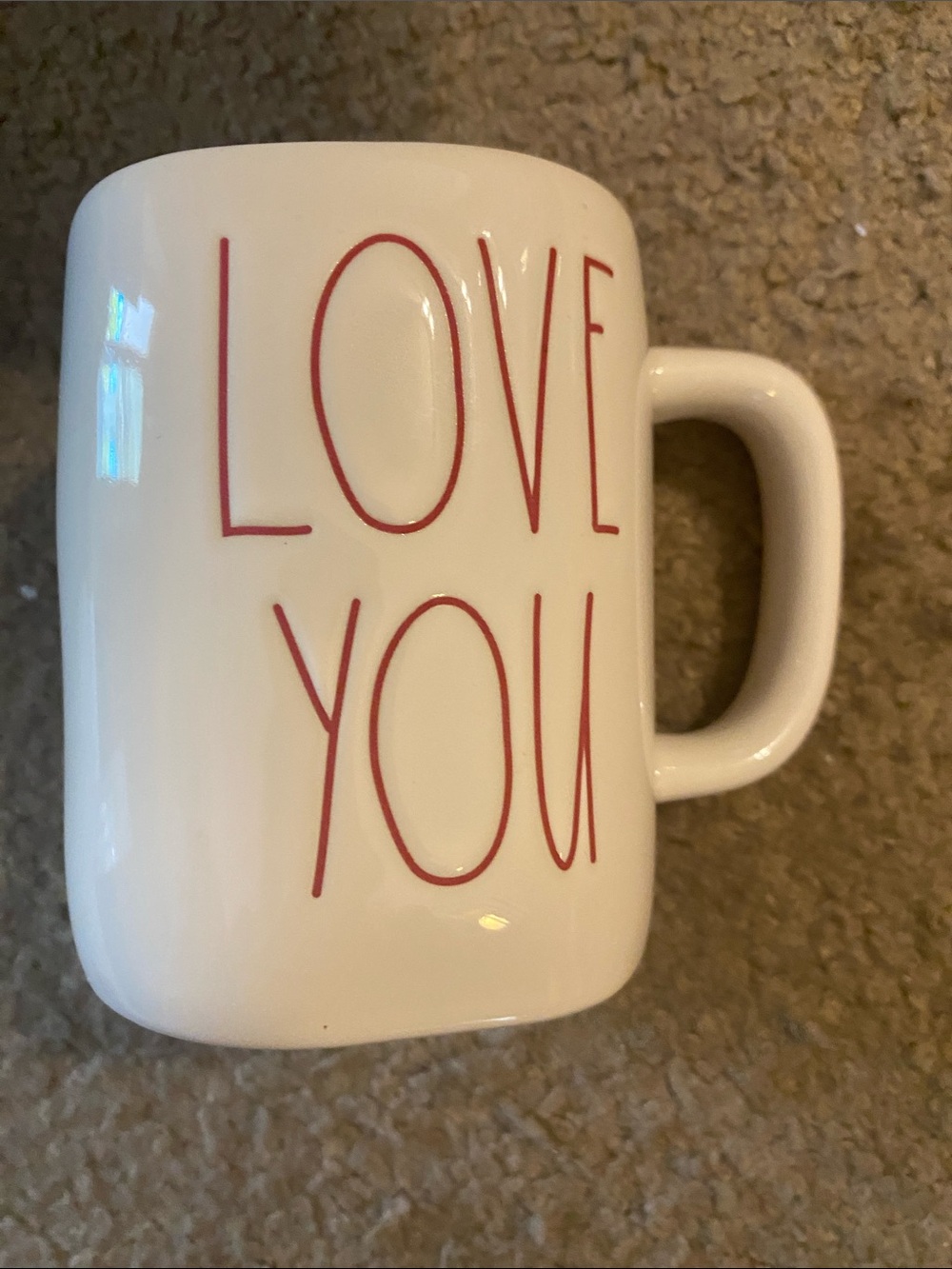 Rae Dunn White Mug with Red LOVE YOU Script